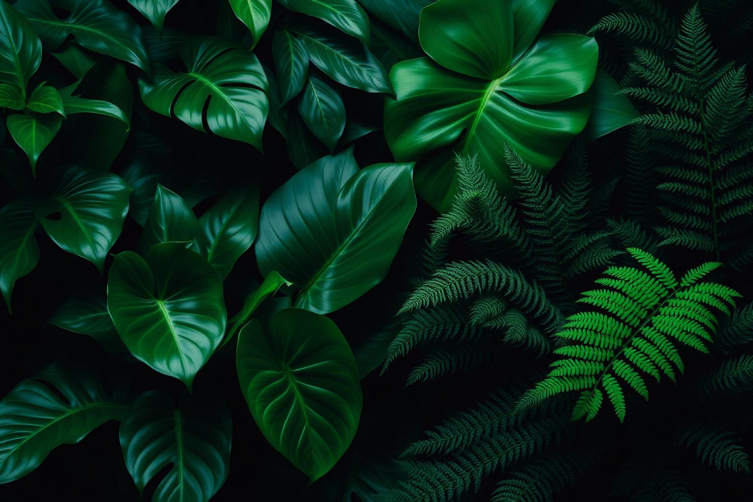Folhagens tropicais da Casa Botânica